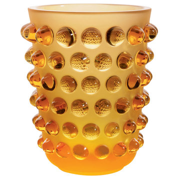 Lalique Mossi Vase Amber