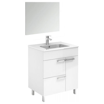 Elegance 60 Complete Vanity Unit With Mirror, Glossy White