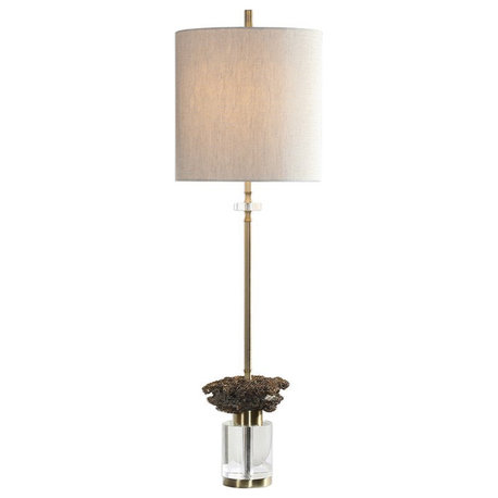 Bowery Hill Wasps Nest Buffet Table Lamp in Gold and Oatmeal