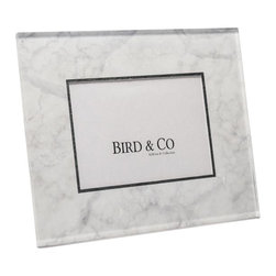 Belle & June - White Marble Lucite Photo Frame - Picture Frames