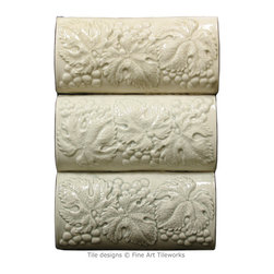 3x6 Grapes Border tiles &mdash; Fine Art Tileworks - Accent Trim And Border Tile