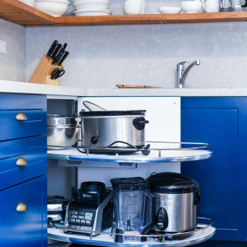 Blue Kitchens with Lemans Corner Unit