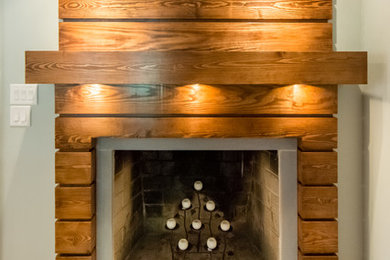 Inspiration for a transitional family room remodel in Atlanta