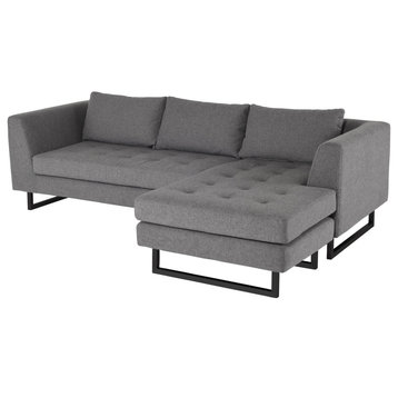 Nuevo Furniture Matthew Sectional Sofa in Grey/Black