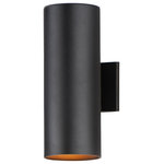 Maxim Lighting - Outpost 2-Light 6"W x 15"H Outdoor Wall Sconce, Black - Classic cylinder up and down lights provide directional light without glare. Available in 3 sizes with both incandescent and LED versions. Available in Architectural Bronze, Aluminum, or Black.