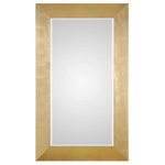 Uttermost - Uttermost Chaney - 73.5" Mirror, Gold Leaf Finish - This Solid Pine Frame Features A Sleek Design Finished In A Hand Applied Gold Leaf. Mirror Features A Generous 1 1/4" Bevel. May Be Hung Horizontal Or Vertical.  60 x 30 x 0.88  Mounting Direction: Horizontal/VerticalChaney 73.5"  Mirror Gold Leaf *UL Approved: YES *Energy Star Qualified: n/a  *ADA Certified: n/a  *Number of Lights:   *Bulb Included:No *Bulb Type:No *Finish Type:Gold Leaf