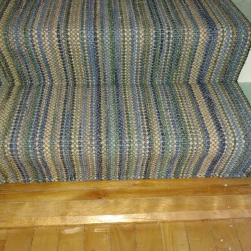 Casual Stair Runner Install Using the Hampton Stripe 0404-460 Denim Blue