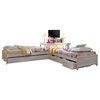 Lea Haley 2 Twin Platform Beds with Corner Unit in White