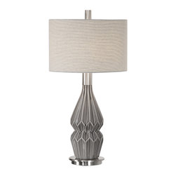 FIND - Gabriela Gray Ceramic Table Lamp - Table Lamps