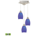 Elk Home - Elk Home Lca203-7-16M Buro 9'' Wide 3-Light Mini Pendant, Satin Nickel - Elk Home LCA203-7-16M Buro 9'' Wide 3-Light Mini Pendant - Satin Nickel. Collection: Buro. Primary Color/Finish: Satin Nickel. Primary Color/Finish Family: Silver. Primary Material: Glass. Secondary Material: Metal. Dimension(in): 9(W) x 9(Depth) x 6(H). Bulb: (3)5W (Not Included). Color Temperature: 3000K (Warm White). Shade Dimension(in): 5.8(H). Safety Rating: UL/CSA.
