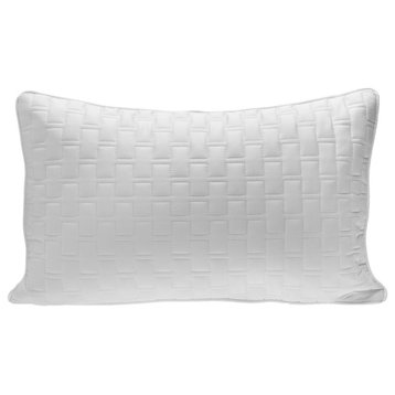 Melange Brick Quilted Decorative Throw Pillow- Snow - 12x20