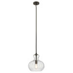 Kichler - Kichler Riviera Pendant 1-Light, Olde Bronze - Inspired by antique, vintage perfume bottles, this Riviera 1 light pendant in Olde Bronze is the perfect touch of retro design. Use alone or in clusters to make a decorative statement. The clear fluted glass removes easily for cleaning.