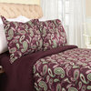 Cotton Flannel Duvet Cover and Pillow Bedding Set, Purple, King/California King