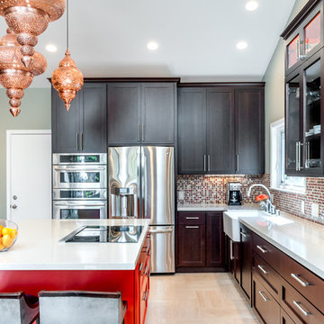 Mountain View Eclectic kitchen, dining and open office space