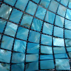 Sky Blue Mother of Pearl Mosaic Tiles - Home Accessories & Decor