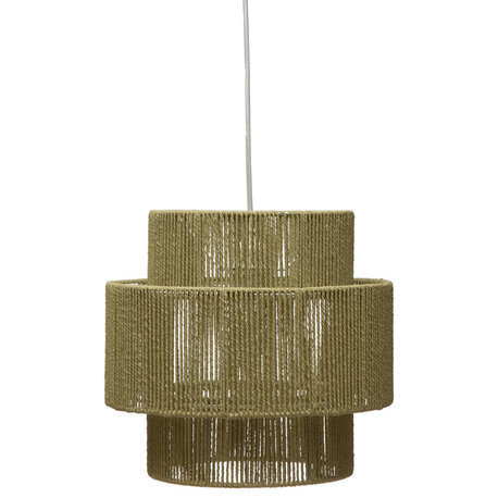 Fiber String Pendant Lamp, 10' Cord, Sage