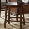 Liberty Furniture Cabin Fever Sawhorse Counter Height Stool in Brown, Dark Wood
