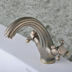 Antique Centerset Brass Bathroom Sink Faucet T0401A - Bathroom Sink Faucets