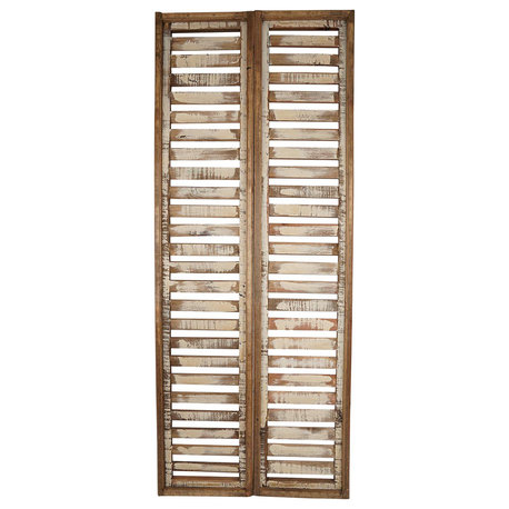 Milan Wood Shutters Farmhouse Pair 24x60", White