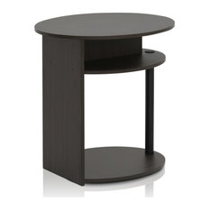 JAYA Simple Design Oval End Table, Walnut