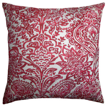 The Pillow Collection Red Dana Throw Pillow, 18"x18"