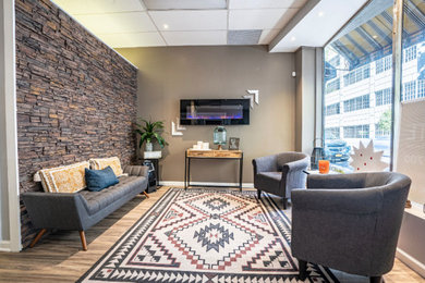 Family room - scandinavian family room idea in New York
