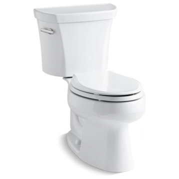 Kohler Wellworth 2-Piece Elongated 1.28 GPF Toilet w/ Left-Hand Lever, White