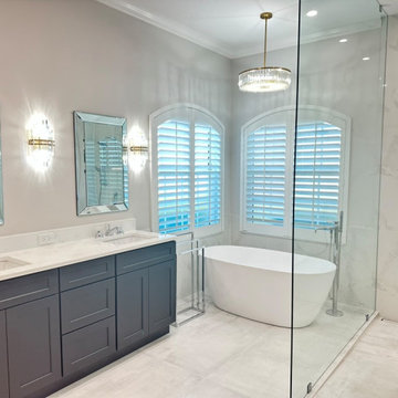 Luxury Transitional Bathroom | Expanded Walk-In Shower