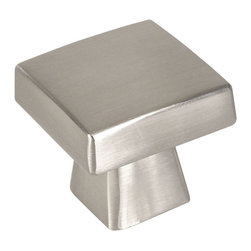 Cosmas - Cosmas Contemporary Cabinet Hardware, Satin Nickel, Square Knob - Cabinet And Drawer Knobs