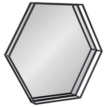 Felicia Hexagon Mirror, Black 30x2.5x26