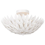 Crystorama - Broche 4 Light Matte White Ceiling Mount - Layers of individual wrought iron leaves deliver a stunning, unique, and functional light. The tailored elegance of the shimmering metallic florals are perfect for a transitional home though versatile enough to be incorporated into any modern design. While perfect for a bedroom, living area, or kitchen, it can be used anywhere you want to add a bit of glam. This fixture can also be installed as a statement wall sconce.