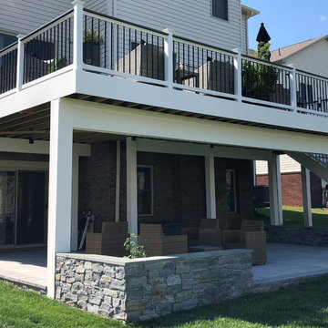 Ashburn  VA Trex Deck and Paver Patio with Retaining Wall