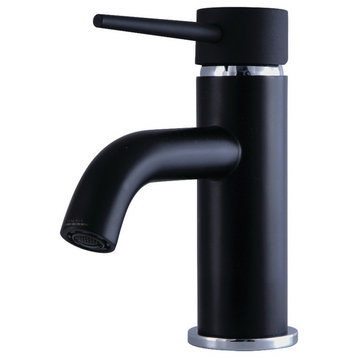 4 in. Center Single Handle Bathroom Faucet, Matte Black/Polished Chrome