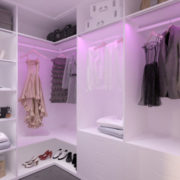Girly bedroom with closet