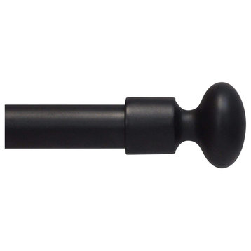 Oval Curtain Rod, 5/8", Black, 48"-84"
