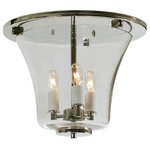 JVI Designs - Three Light Greenwich Flush Mount Bell Lantern, Polished Nickel - We aim to provide an extensive collection of distinct lighting used to create a special atmosphere. From bell jars to chandeliers or wall sconces to flush mounts, our products are sure to fulfill a desired look.