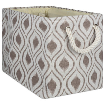 DII Polyester Bin Ikat Stone Rectangle Large