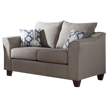 Coaster Salizar Transitional Fabric Flared Arm Loveseat in Gray