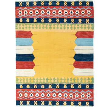 Persian Kilim Fars 6'3"x4'8" Hand Woven Oriental Rug
