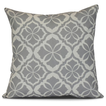 16x16", Ceylon, Geometric Print Outdoor Pillow, Gray