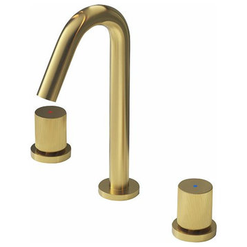 Brushed Gold 2-Handle High-Arch Bathroom Faucets for Sink