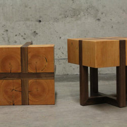 Hobby Project - Reclaimed Beam and Walnut Tables - Coffee And Accent Tables