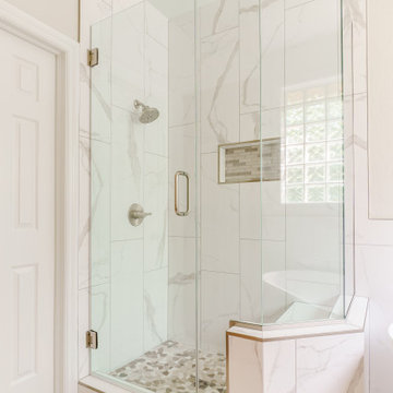 Modern Shower with Stand Alone Tub