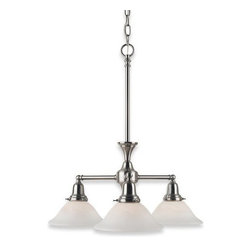 Royce Lighting - Royce Lighting Essex Three-Light Chandelier Pewter with Opal Etched Globes - Chandeliers