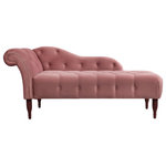 Jennifer Taylor Home - Samuel 66" Tufted Chaise Lounge, Right-Arm Facing, Dusty Pink Velvet - Bring a classic glamorous accent to any space with the Samuel Chaise Lounge Collection by Jennifer Taylor Home. The rolled back, curved arm, and tufted seat are traditional details that come together for a lovely accent seating piece wherever you need additional seating. Perfect at the end of your bed or for a reading nook, under a window, or at an entryway.