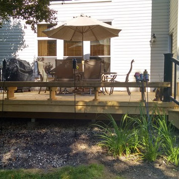 Wood Deck with Belgard Patio and Fire Pit -Gurnee, IL