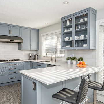 Soft Blue-Gray Kitchen