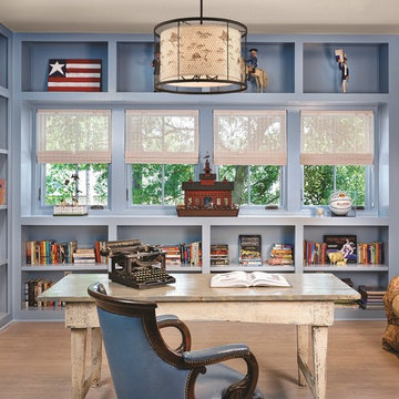 Catch N Release, 3 Light Curved Pendant in Home Office