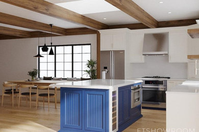 Example of a minimalist kitchen design in Seattle