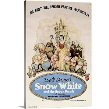 "Snow White and the Seven Dwarfs (1937)" Wrapped Canvas Art Print, 12"x18"x1.5"